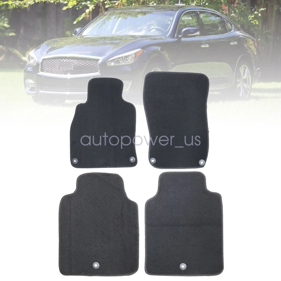 Alfombrillas de repuesto delanteras-traseras de terciopelo negras para Infiniti Q70 2014-2019 Foto 2 de 4