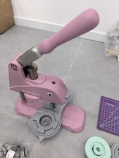 Button Maker Machine Pin Badge Maker 1/1.25/2.25 inch 3-in-1 Pink for DIY