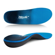 FEELLIFE Plantar Fasciitis Insoles, High Arch Support Inserts for Men Women, ...