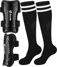 Kids Soccer Shin Guards Set with Socks Youth Protective Pads Ages 3-12 Unisex