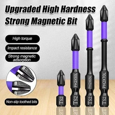 6 Pcs Heavy Duty Magnetic Bit Kit Shockproof D1 Impact Driver Bit Set Cross Slot