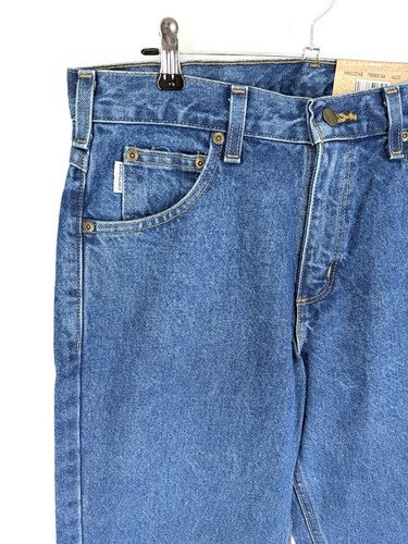 NEW Carhartt Relaxed Fit Jeans Mens Size 30x28 Denim Tapered Leg Workwear - Picture 2 of 5