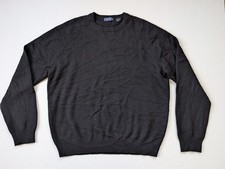 Grant Thomas Two Ply Cashmere Sweater Mens XL Black Crewneck