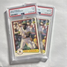 2 1982 Donruss #113 Rickey Henderson PSA 7 & 8