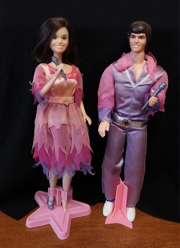 Vintage Barbie: Donny & Marie Osmond Doll Set 1980s With Stands, READ, Free Ship