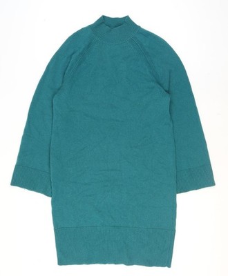 Jaeger Damen Pullover grün Wolle Kaschmir Stehkragen Größe S