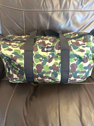 A Bathing Ape BAPE Green Camo Duffle/Holdall Bag Nylon Up to 40L Adjustable