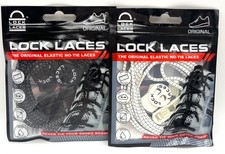 2 Lock Laces Elastic No Tie Shoelaces -One Size Fits All - 1 Black  1 White