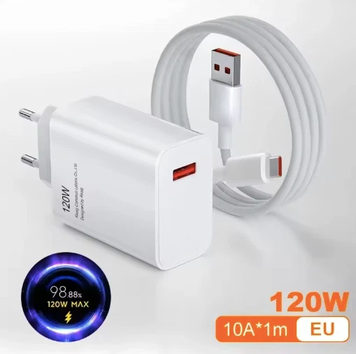 Xiaomi 120W Turbo Fast Charging Charger EU + USB-C Cable - Free Shipping - Immagine 2 di 4