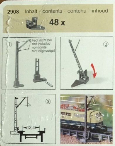 M 1:220 Märklin Spur Z Oberleitungsmasten + Halterung Faller 2908 + Zubehör | Condition: Gebraucht