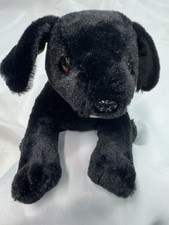Melissa  Doug Black Lab Puppy Dog Plush Labrador Stuffed Animal Pink Tongue 10"