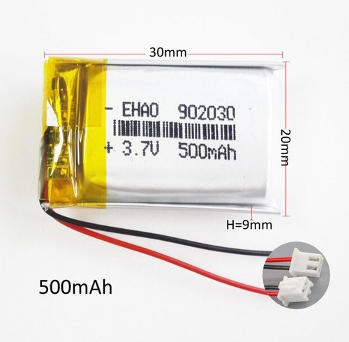5 Stück 3.7V 500mAh Lipo-Polymer-Akku für Mp3 GPS-Kamera 902030 - Picture 2 of 8