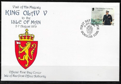 1¢ WONDER'S ~ ISLE OF MAN FDC KING OLAV V 1979 C/S - F189