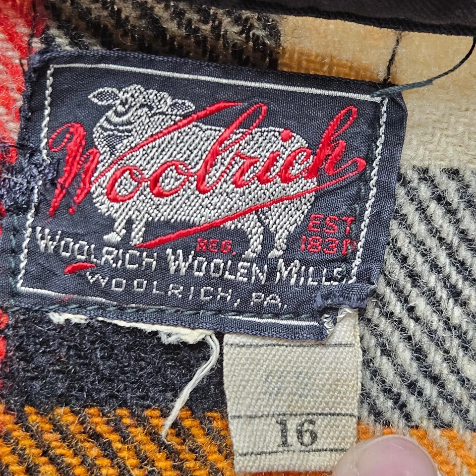 Винтажная шерстяная фланелевая рубашка 1940-х Woolrich куртка мужская Buffalo 16 M ЧИТАЙТЕ - Изображение 3 из 4