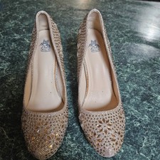Womens Formal Prom Wedding Pumps Cutout Rhinestone Stiletto Heel Size 9