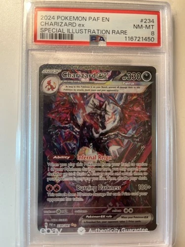 Charizard ex SV: Paldean Fates Holo 234/091 Rare PSA 8