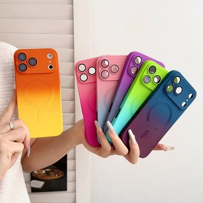 For iPhone 15 16 17 Pro Max Magnetic Slim Liquid Silicone Soft Shockproof Case