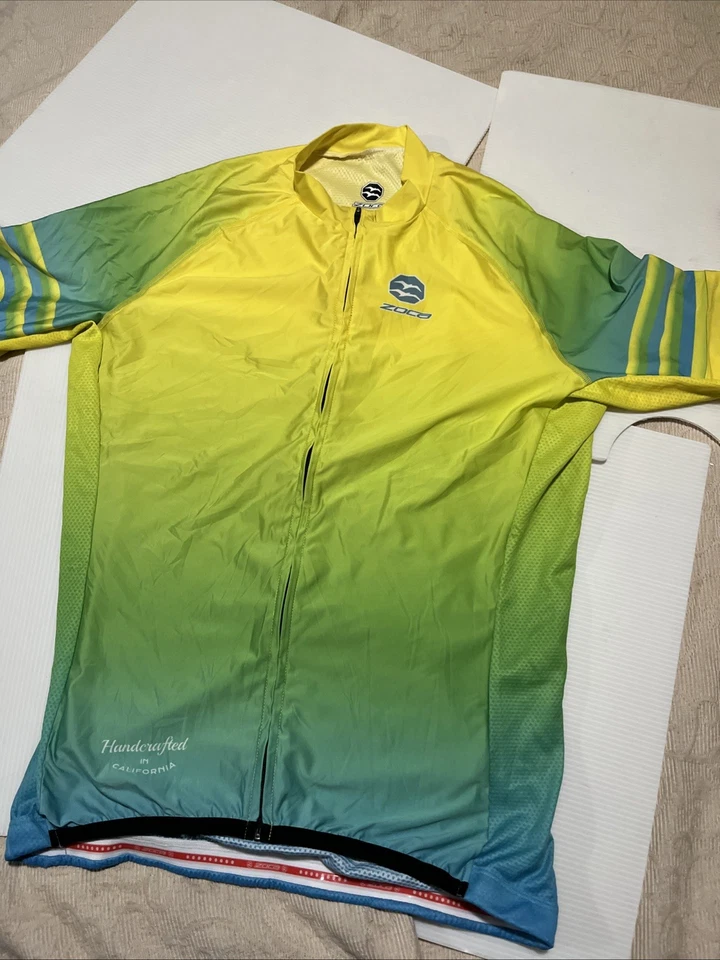 Camiseta de ciclismo manga curta Zoca amarela com verde - Imagem 2 de 4