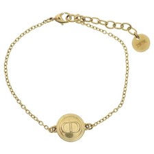Christian Dior Cd Logo Round Chain Bracelet Gold B1413Ptcmt