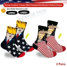 President Donald Trump Socks Hair Fathers day Gift For Him Dad Novelty Funny
