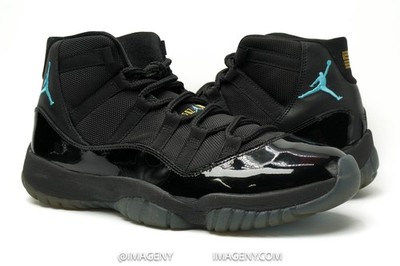 AIR JORDAN 11 XI RETRO USED SIZE 8 BLACK GAMMA BLUE VARSITY MAIZE 378037 006