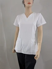 White Cross Marvella Scrub Top, Sz. XS, Color ~ White "Lovely" Nice Stretch~ NWT