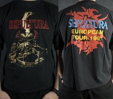 Rare Sepultura 1992 European Tour T-shirt 2 sided Unisex tee Basic NH26101