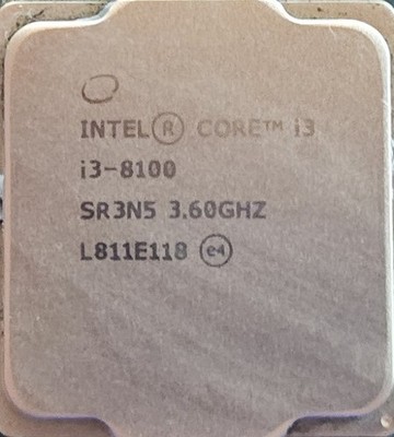 Intel Core i3-8100 3.60GHz Quad-Core CPU   LGA1151   SR3N5   Tested Working