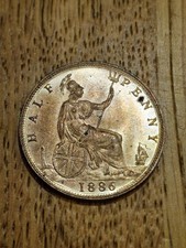 1886 Queen Victoria Half Penny - Very High Grade - Beautiful Lustre - Bronzecoin