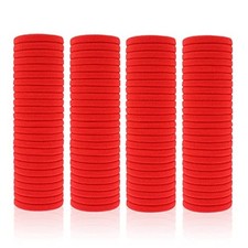 100 Pack Seamless Hair Ties for Women Girls Ponytail Holders for Thick Hair Red