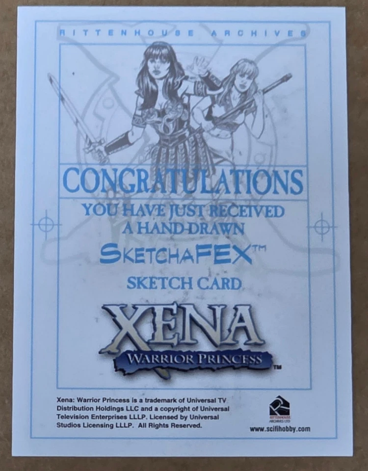 Rittenhouse Xena Art & Images Logo Sketch Card - Unissued - Image 3 of 3