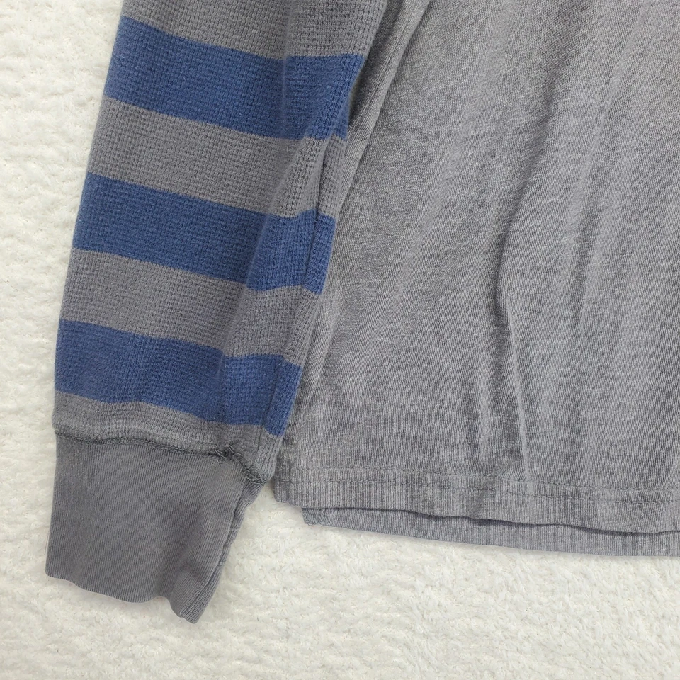 Architect 男式衬衫大号保暖袖灰色条纹拇指孔 Y2K 滑冰者 — 第 3/4 张图片