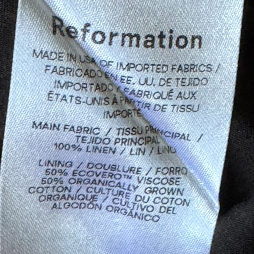 Reformation Womens 18 Linen Top Es Vest Sleeveless Gold Button Buckle Back