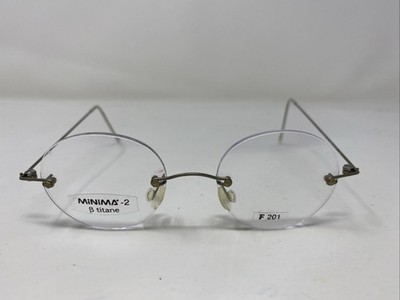 MINIMA France 2 F201 Antique Gold Rimless Metal Eyeglasses Frame WY65