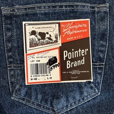 VTG Pointer Brand Jeans Mens 40x32 L/M Blue 100 Cotton USA LC King 90s - New
