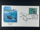 1990 Killer Whale 25c First Day Cover Moscow USSR Baltimore MD Joint Issue  a847