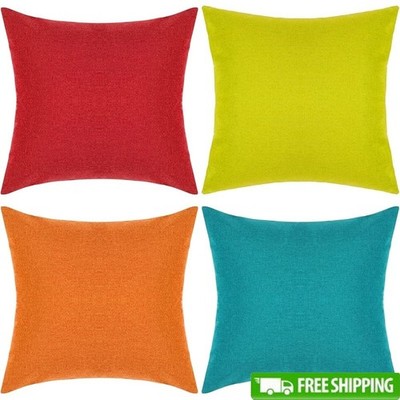 Waterproof Pillow Covers Set 4 Pack Outdoor Indoor Soft Durable Zipper Closure
