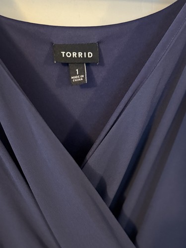 Robe maxi torride à volants challis rayure bleu lavande foncé taille 1 - longue - Photo 7/10