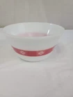 Vtg Federal Glass Large 9”  Mixing Bowl Red And White Gingham Picnic Stripe