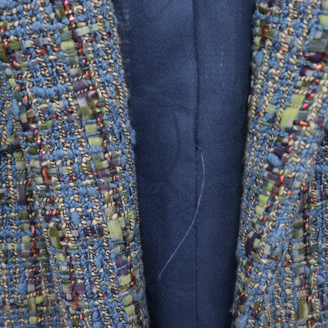 Giacca Chanel manica corta tweed blu donna P56445V40083