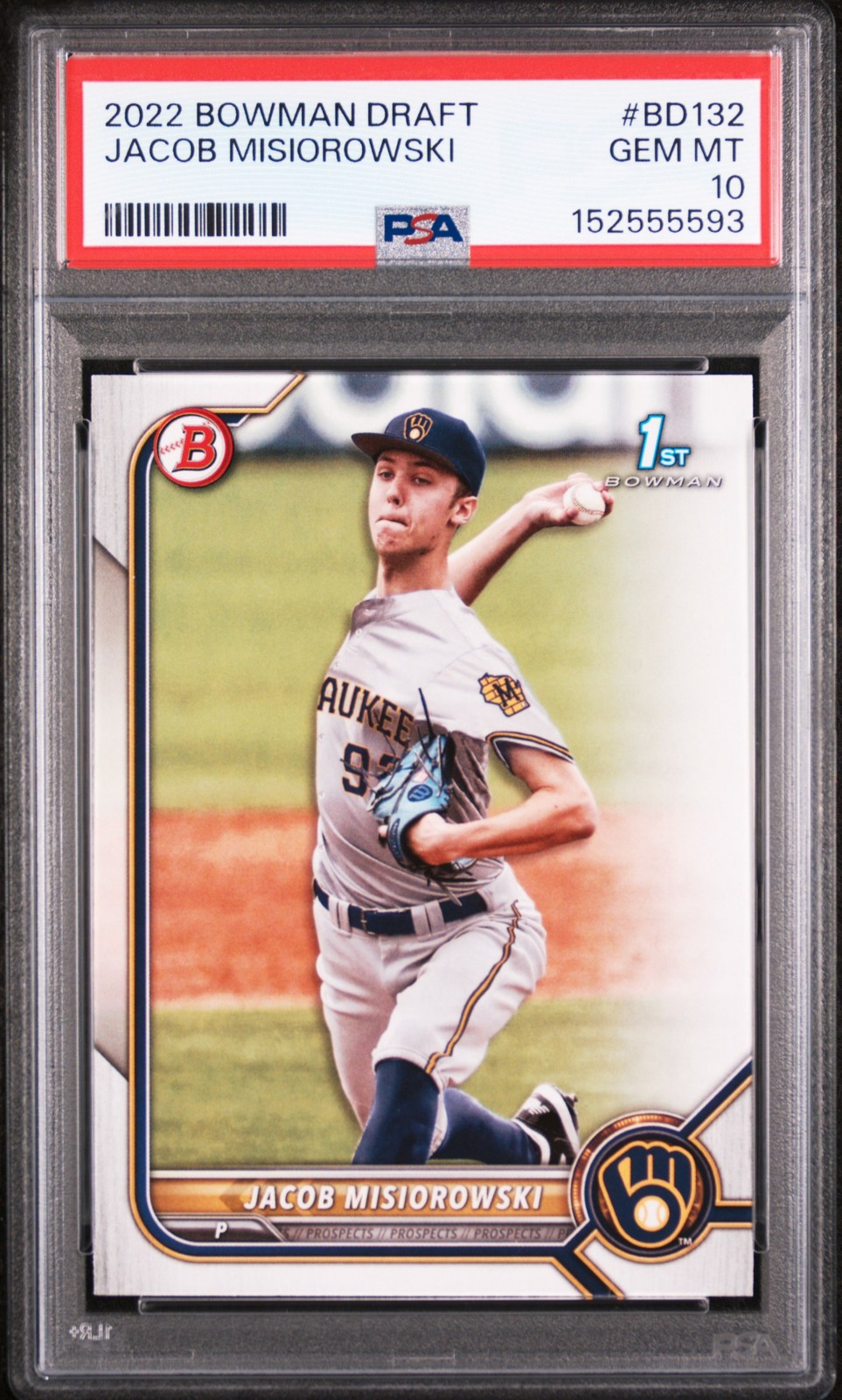 2022 BOWMAN DRAFT #BD132 JACOB MISIOROWSKI PSA 10