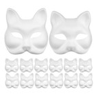 16 Pcs Blank Pulp Paper Masks Animal Craft Masks Unpainted For Creative Projects