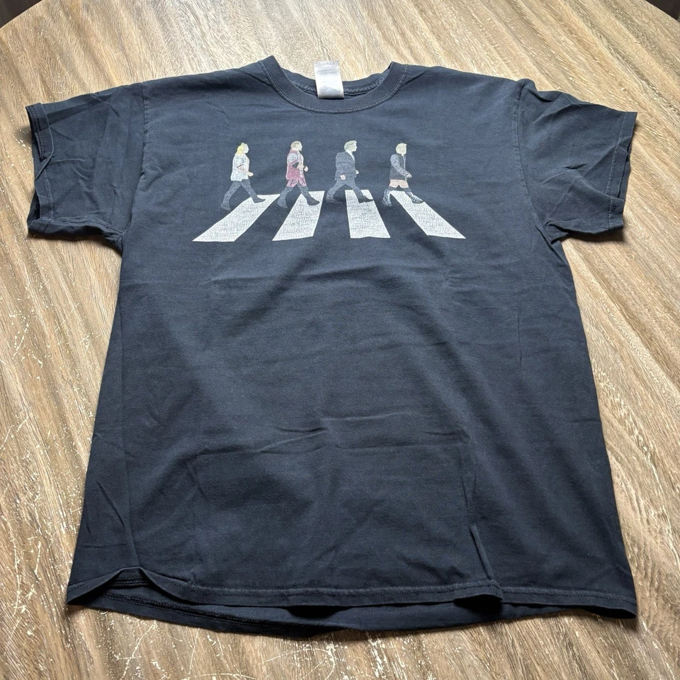 Camiseta grande de lucha libre Chris Jericho Y2J Abbey Road WWF WWE WCW descolorida Foto 2 de 4