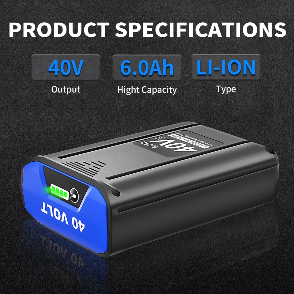 PACK 2 baterías de iones de litio de 40 V 6 Ah para cobalto 40 voltios máximo KB440-03 KB2540C-06 KB640-03 Foto 4 de 4