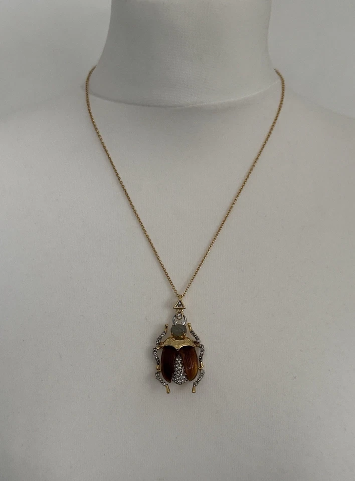 Alexis Bittar Gold Plated Scarab Pendant Necklace. Never worn. - Image 2 of 4