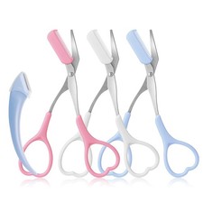 Paquete de 3 tijeras recortadoras de cejas con peine moldeador de cejas