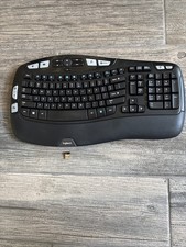 Logitech K350 Wireless Wave Ergonomic Keyboard with USB Dongle TESTED WORKING