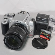 Canon Rebel XTi 10MP DSLR Camera Kit Silver W 18-55mm Lens GOOD/TESTED W 2gb