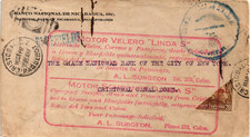 Nicaragua Bluefields cover to Cristobal Canal Zone Motor Velero Linda S Paquebot