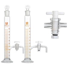 Borosilicate Glass Measuring Cylinder 100ml Lab Chemistry Labware PTFE Piston gb